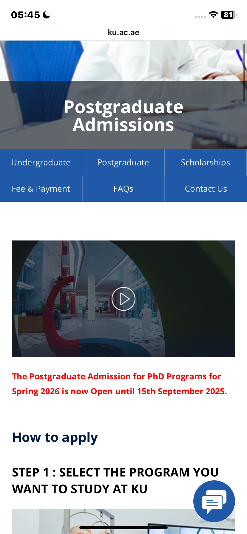 Khalifa University Scholarship UAE 2026: Fully Funded Opportunity