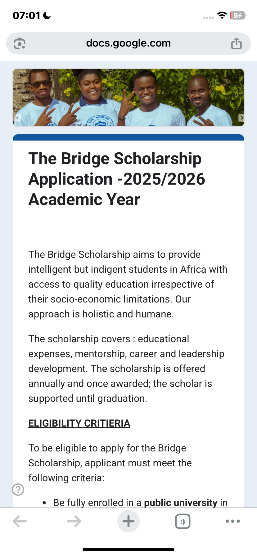 Bridge Scholarship Award 2025 for Undergraduates: Fully Funded Opportunity